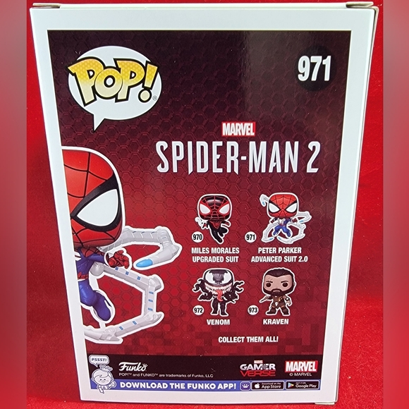Peter Parker advanced suit 2.0 funko # 971 (nib) with pop protector - Picture 7 of 7